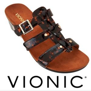 VIONIC Brown Radia Adjustable Orthotic Sandals
